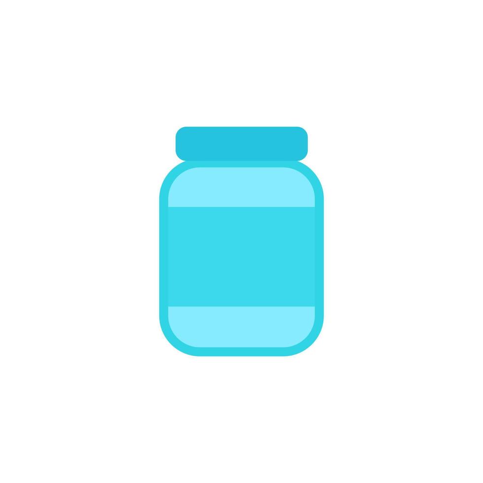 Design-Vektorillustration der blauen Flasche flache vektor