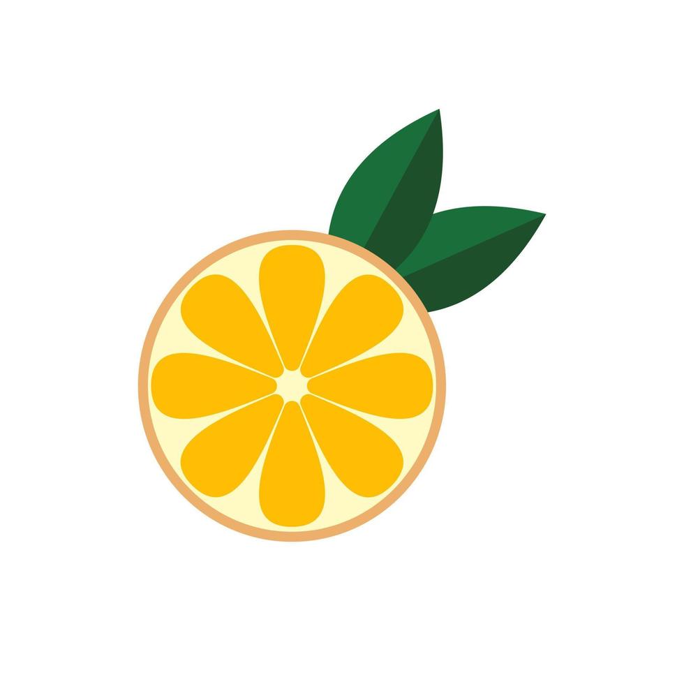 skivad orange frukt platt design vektor illustration