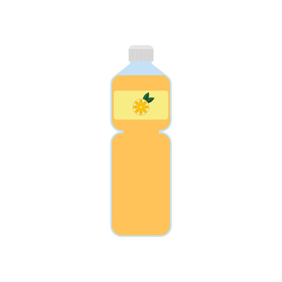 Orangensaft-Symbol. Flasche Saft isolierte Symbol auf weißem Hintergrund. flache Vektorillustration vektor