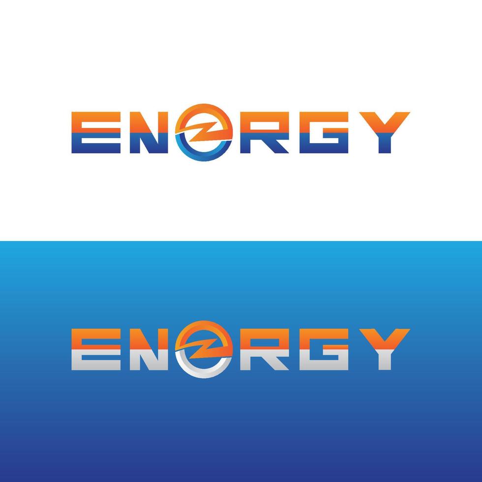 dynamisches logo der energietextschriftart mit blitz - modernes energielogo vektor