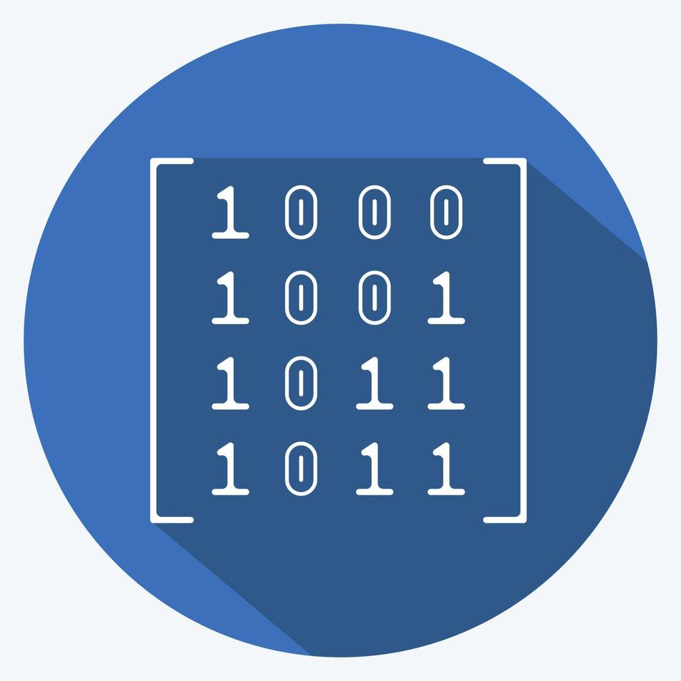 ikon data mönster. relaterad till maskin inlärning symbol. lång skugga stil. enkel design redigerbar. enkel illustration. enkel vektor ikoner