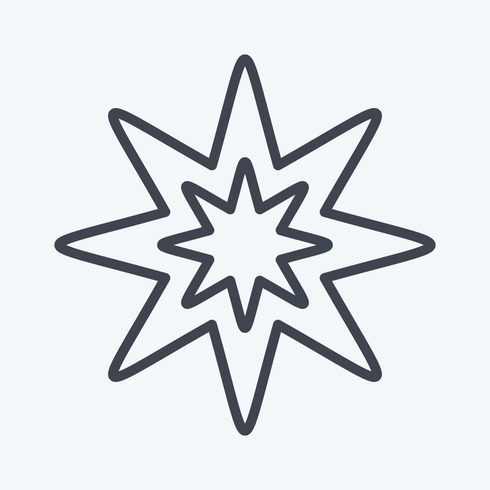 Symbol achtzackiger Stern. im Zusammenhang mit Sternsymbol. Linienstil. einfaches Design editierbar. einfache Abbildung. einfache Vektorsymbole vektor