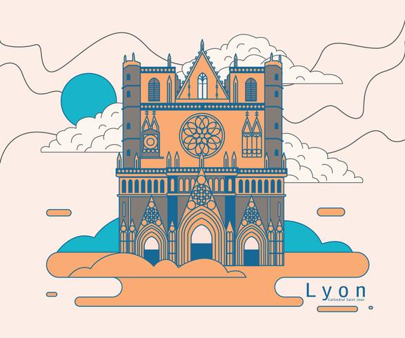 Lyon Kathedrale Saint Jean Vektor