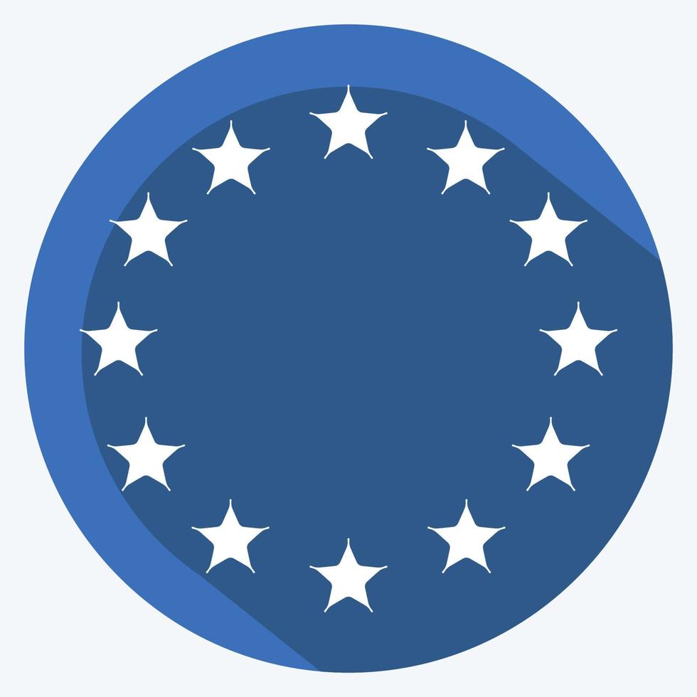 Symbol EU-Sterne. im Zusammenhang mit Sternsymbol. langer Schattenstil. einfaches Design editierbar. einfache Abbildung. einfache Vektorsymbole vektor