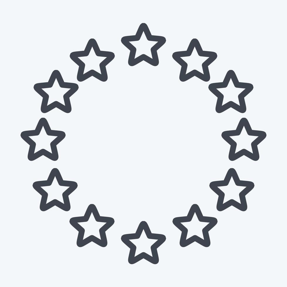 Symbol EU-Sterne. im Zusammenhang mit Sternsymbol. Linienstil. einfaches Design editierbar. einfache Abbildung. einfache Vektorsymbole vektor