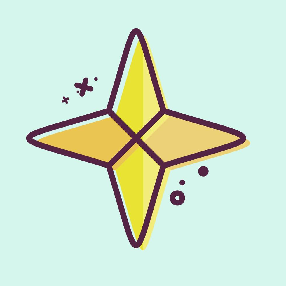 Symbol vierzackige Sterne. im Zusammenhang mit Sternsymbol. mbe-Stil. einfaches Design editierbar. einfache Abbildung. einfache Vektorsymbole vektor