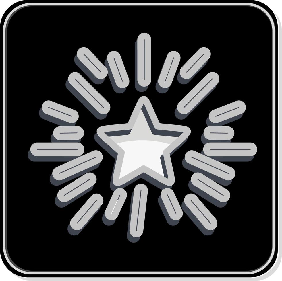 ikon stjärna med strålar. relaterad till stjärnor symbol. glansig stil. enkel design redigerbar. enkel illustration. enkel vektor ikoner