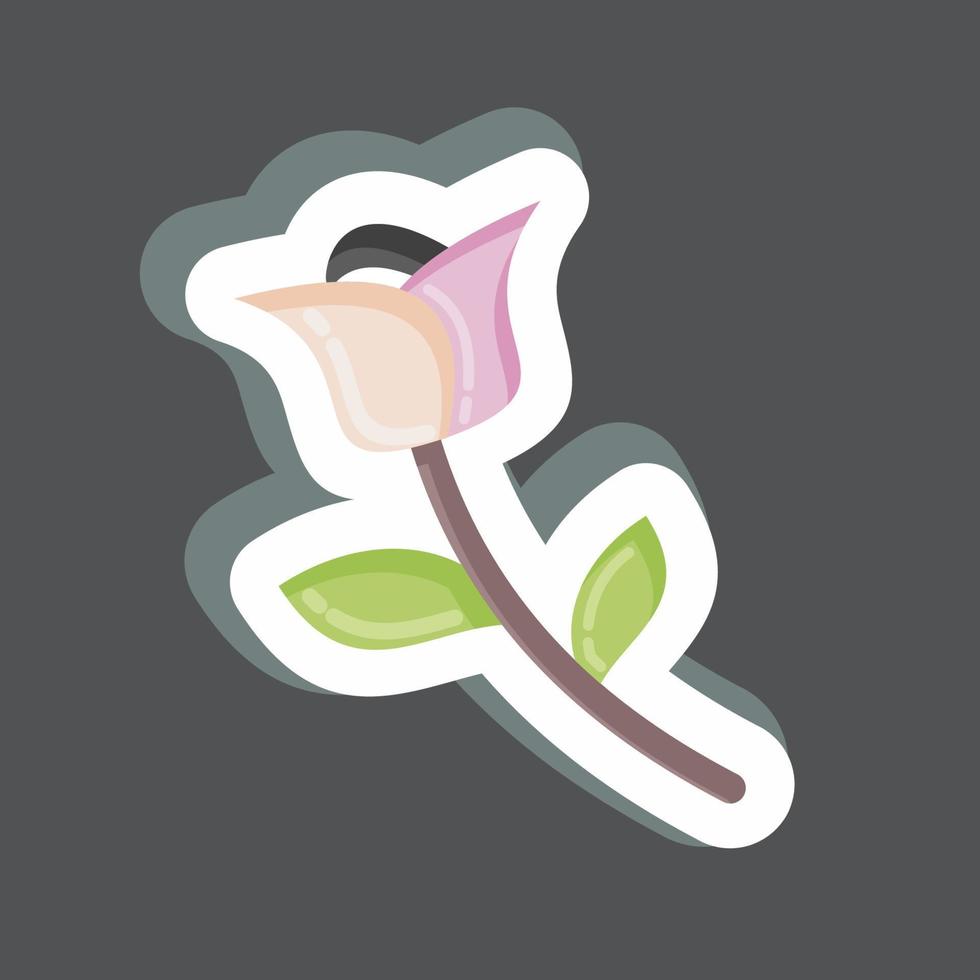 Aufkleber Rose. im Zusammenhang mit Flora-Symbol. einfache Abbildung. Pflanze, Anlage. Eiche. Blatt. Rose vektor