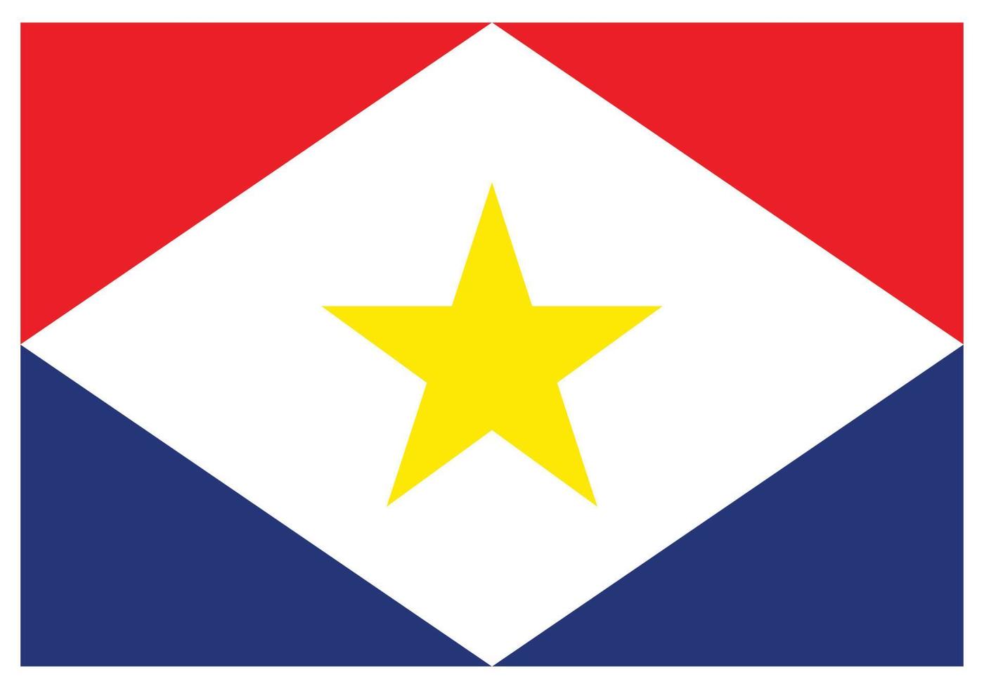 nationalflagge von saba - flaches farbsymbol. vektor