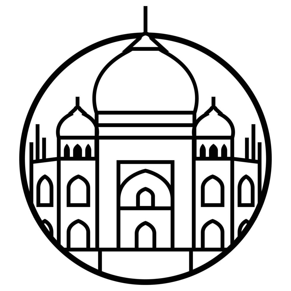 värld känd byggnad - taj mahal Indien vektor