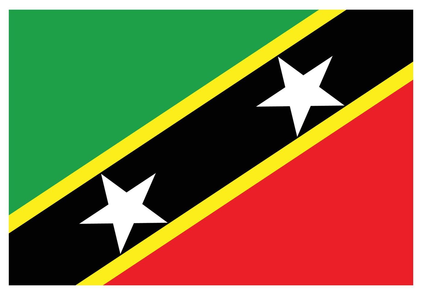 nationalflagge von st. kitts und nevis - flaches farbsymbol. vektor