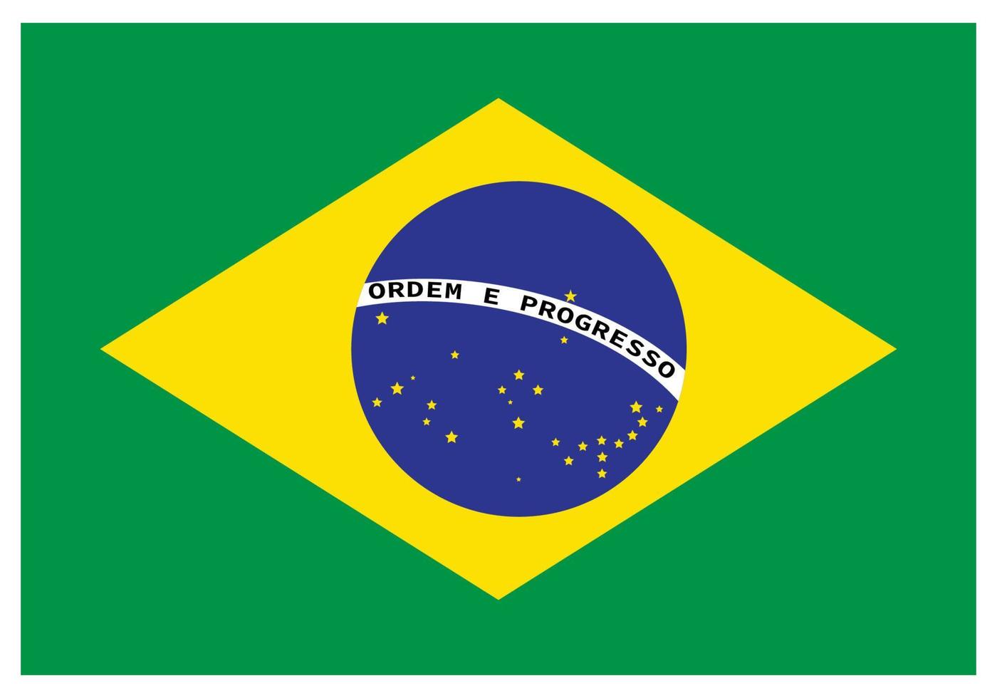 Nationalflagge von Brasilien - flaches Farbsymbol. vektor