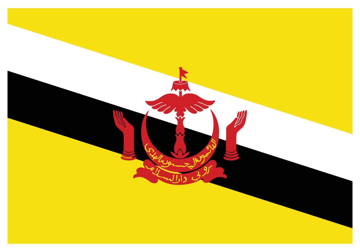 nationell flagga av brunei - platt Färg ikon. vektor
