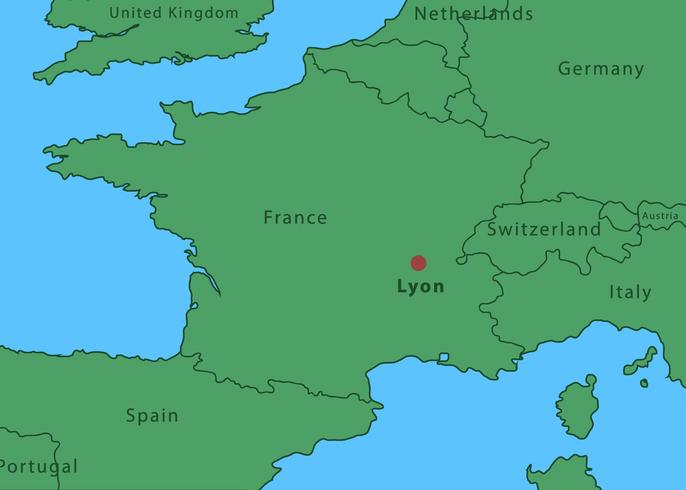 Karte von Lyon vektor