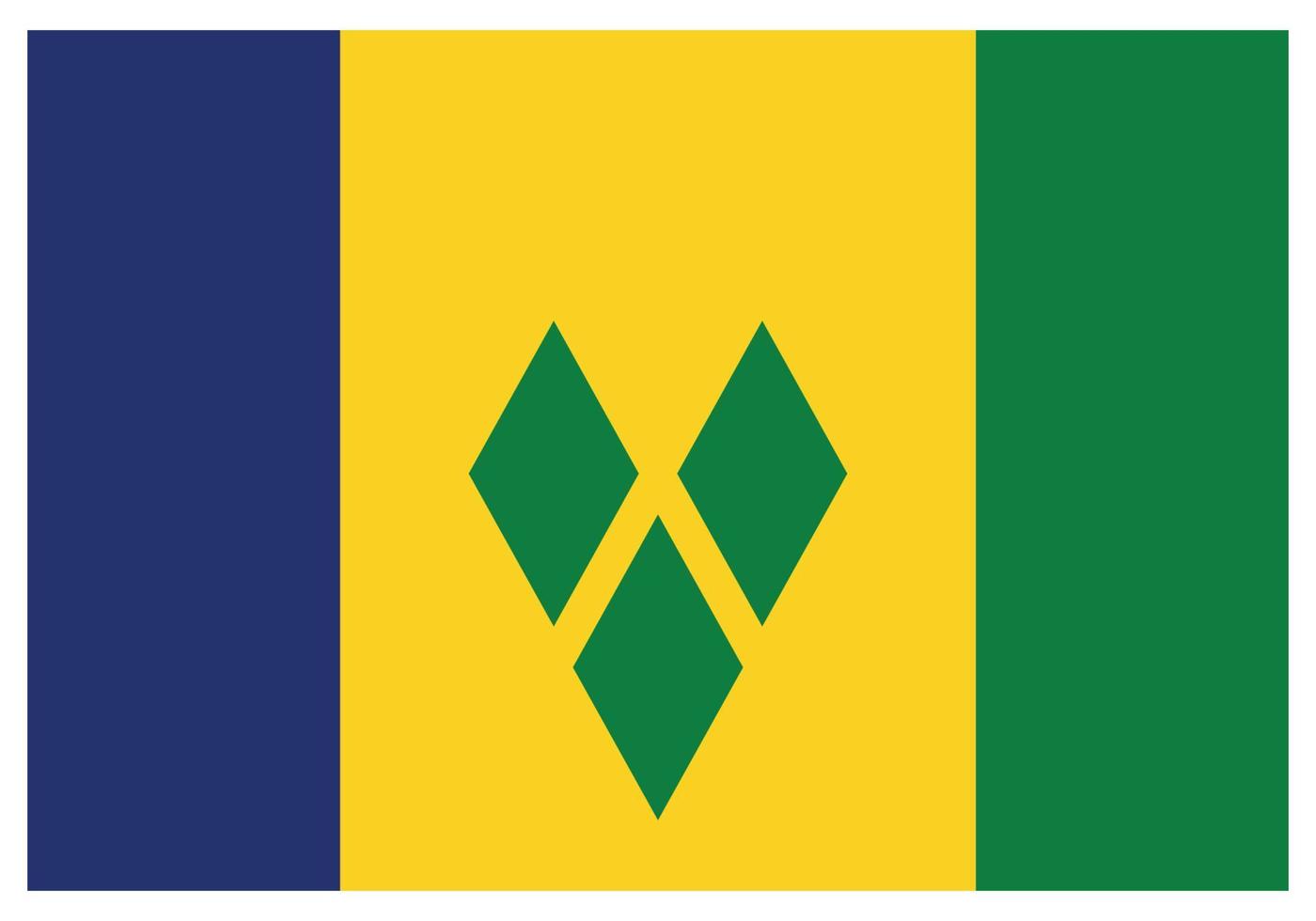 nationalflagge von saint vincent und den grenadinen - flaches farbsymbol. vektor
