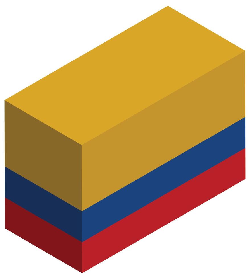 nationell flagga av colombia - isometrisk 3d tolkning. vektor