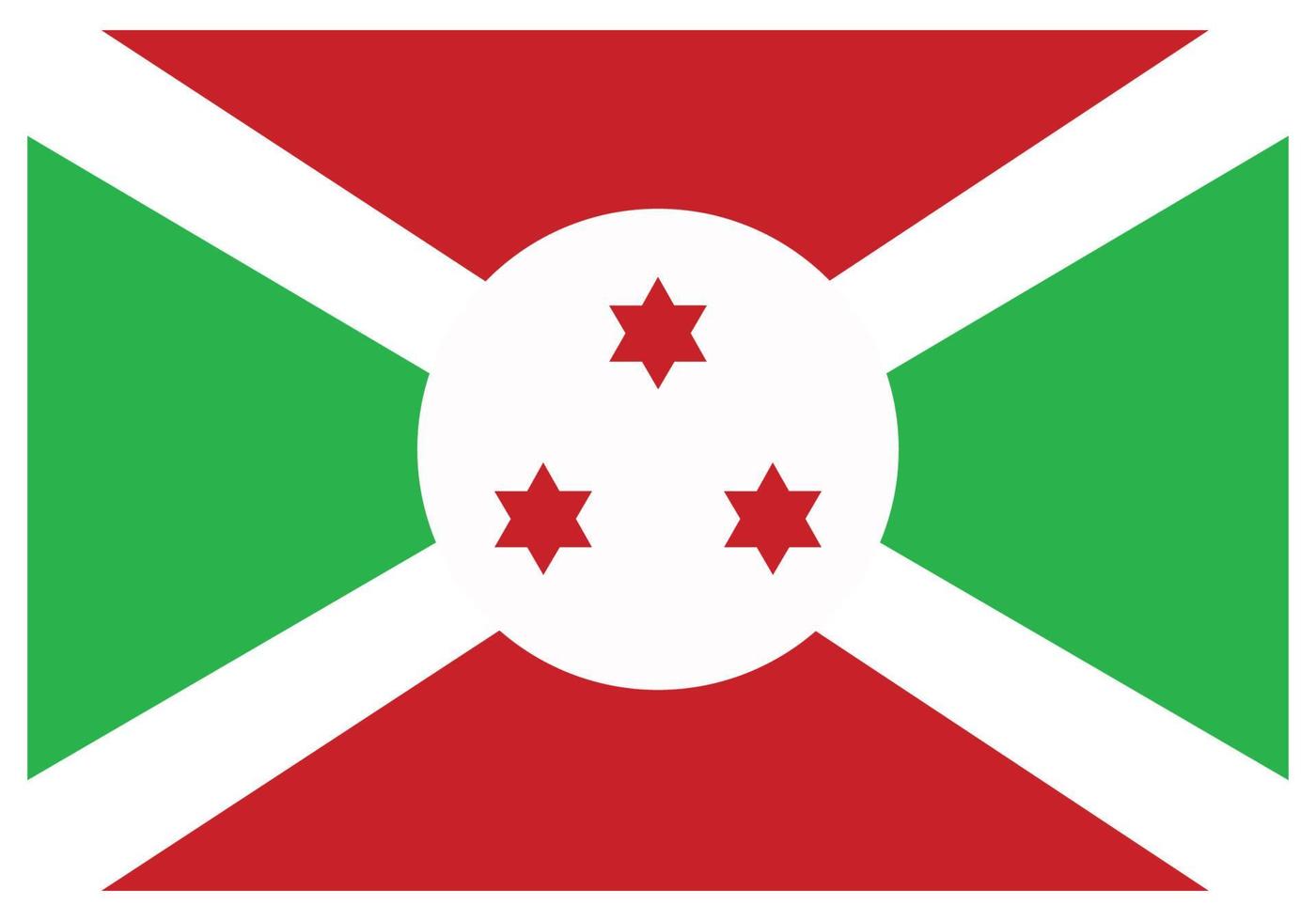 Nationalflagge von Burundi - flaches Farbsymbol. vektor