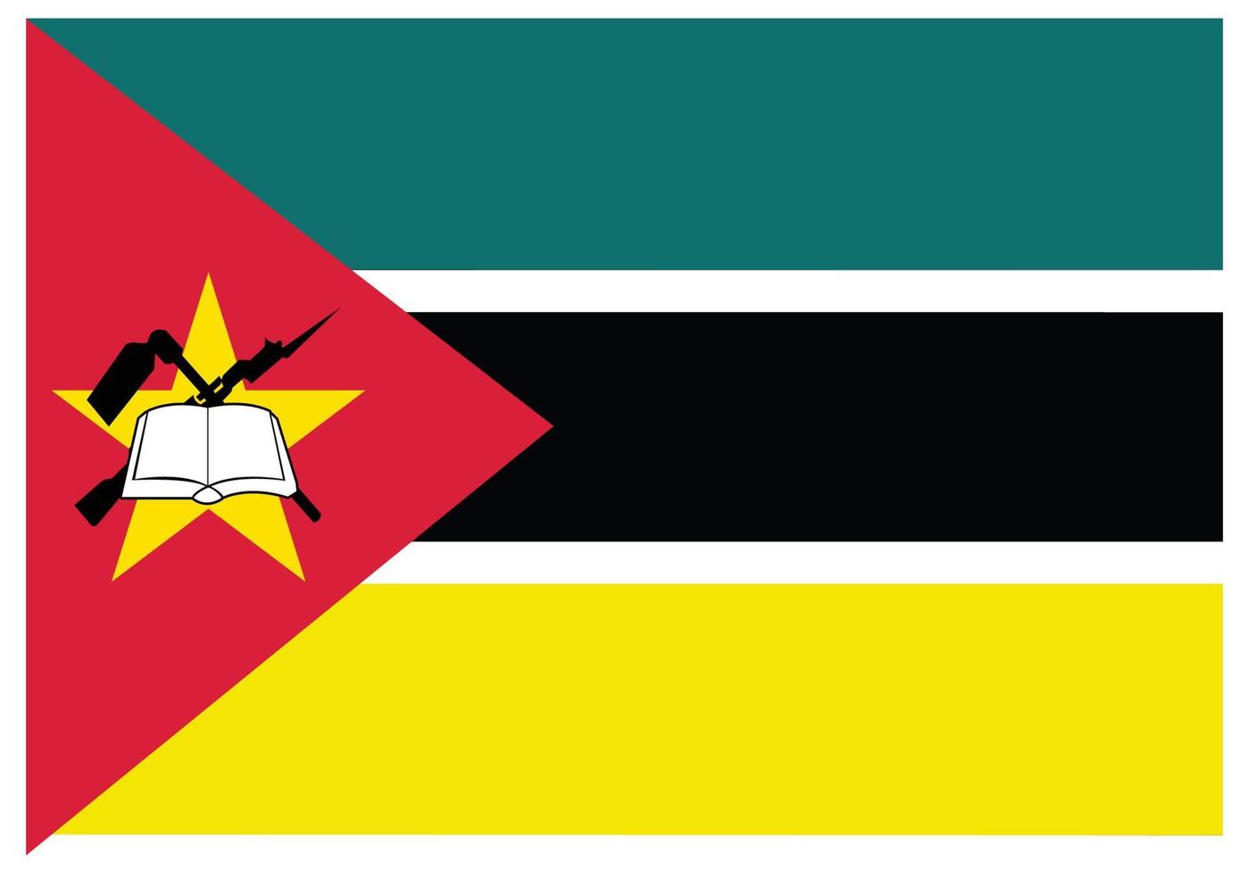 Nationalflagge von Mosambik - flaches Farbsymbol. vektor