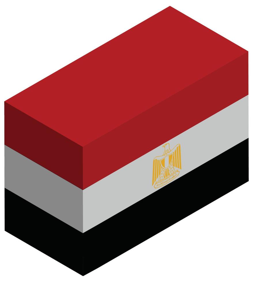 Nationalflagge von Ägypten - isometrische 3D-Darstellung. vektor