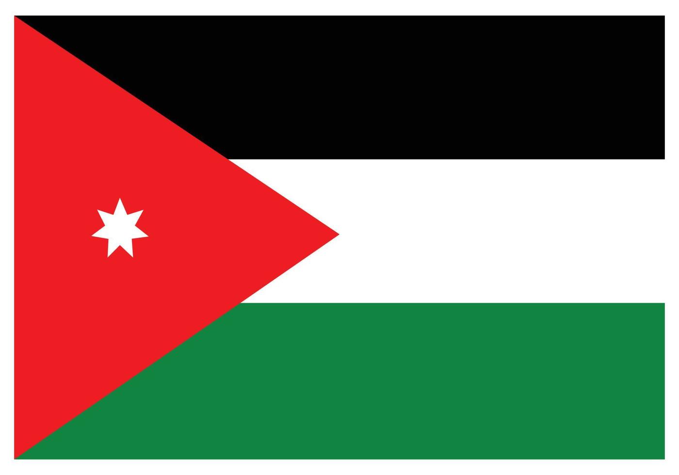 Nationalflagge von Jordanien - flaches Farbsymbol. vektor