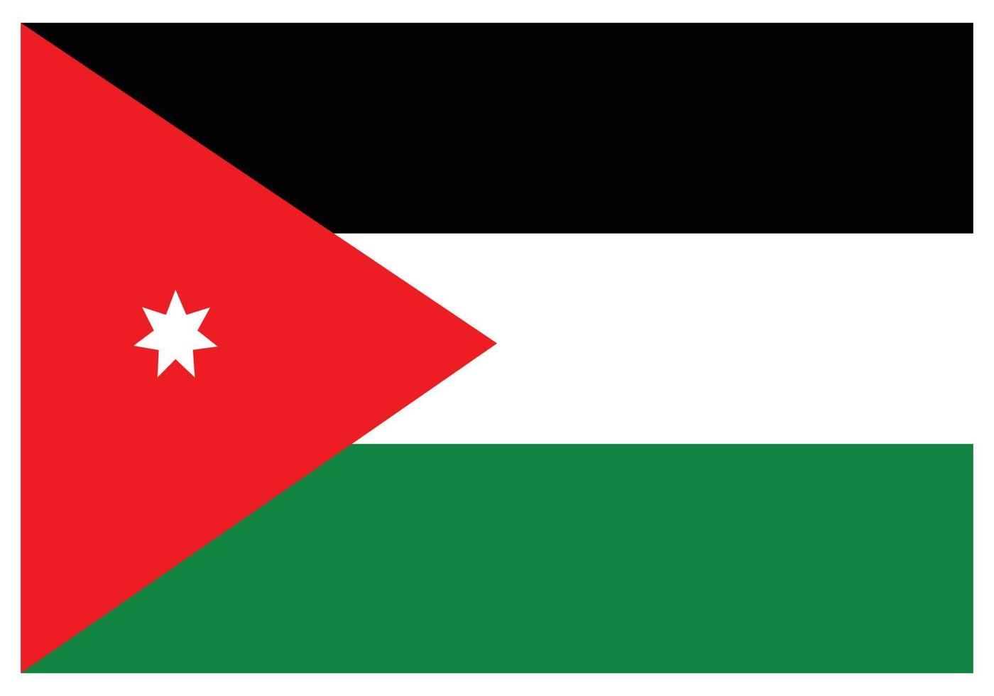 nationell flagga av jordan - platt Färg ikon. vektor