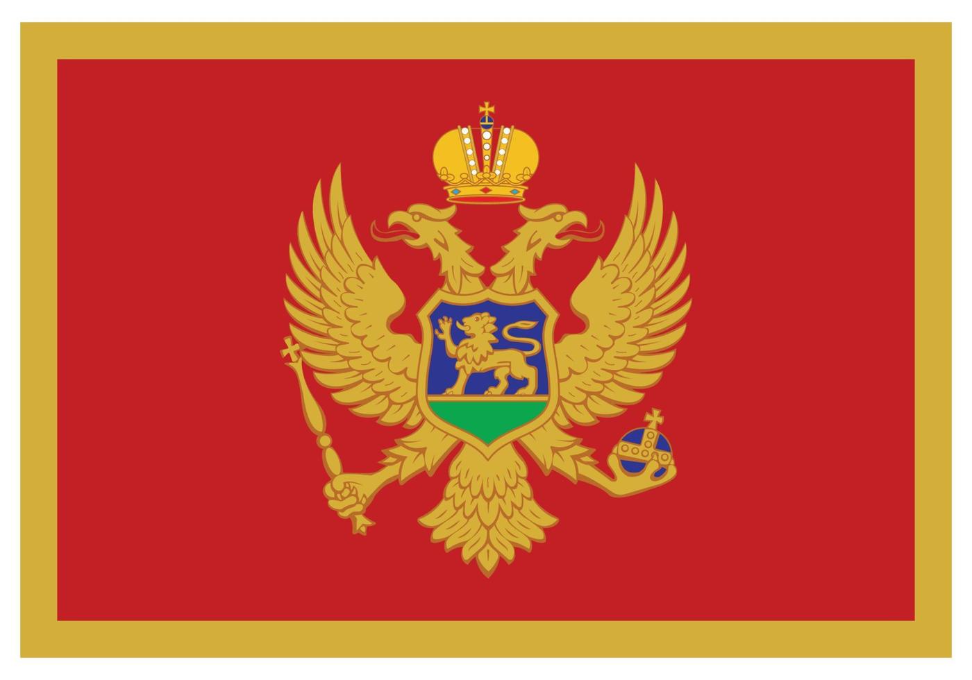 nationalflagge von montenegro - flaches farbsymbol. vektor