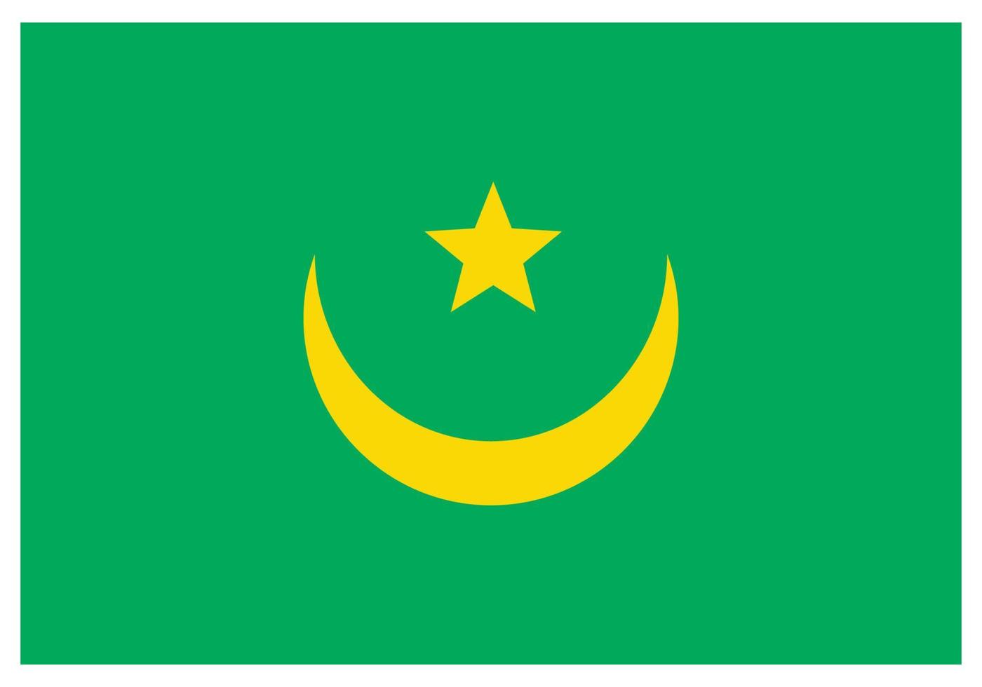 nationell flagga av mauretanien - platt Färg ikon. vektor