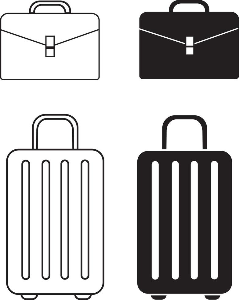bagage ikoner set. vektor illustration av resväska för webben