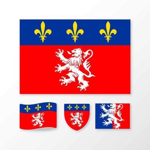Flagga av Lyon vektorer