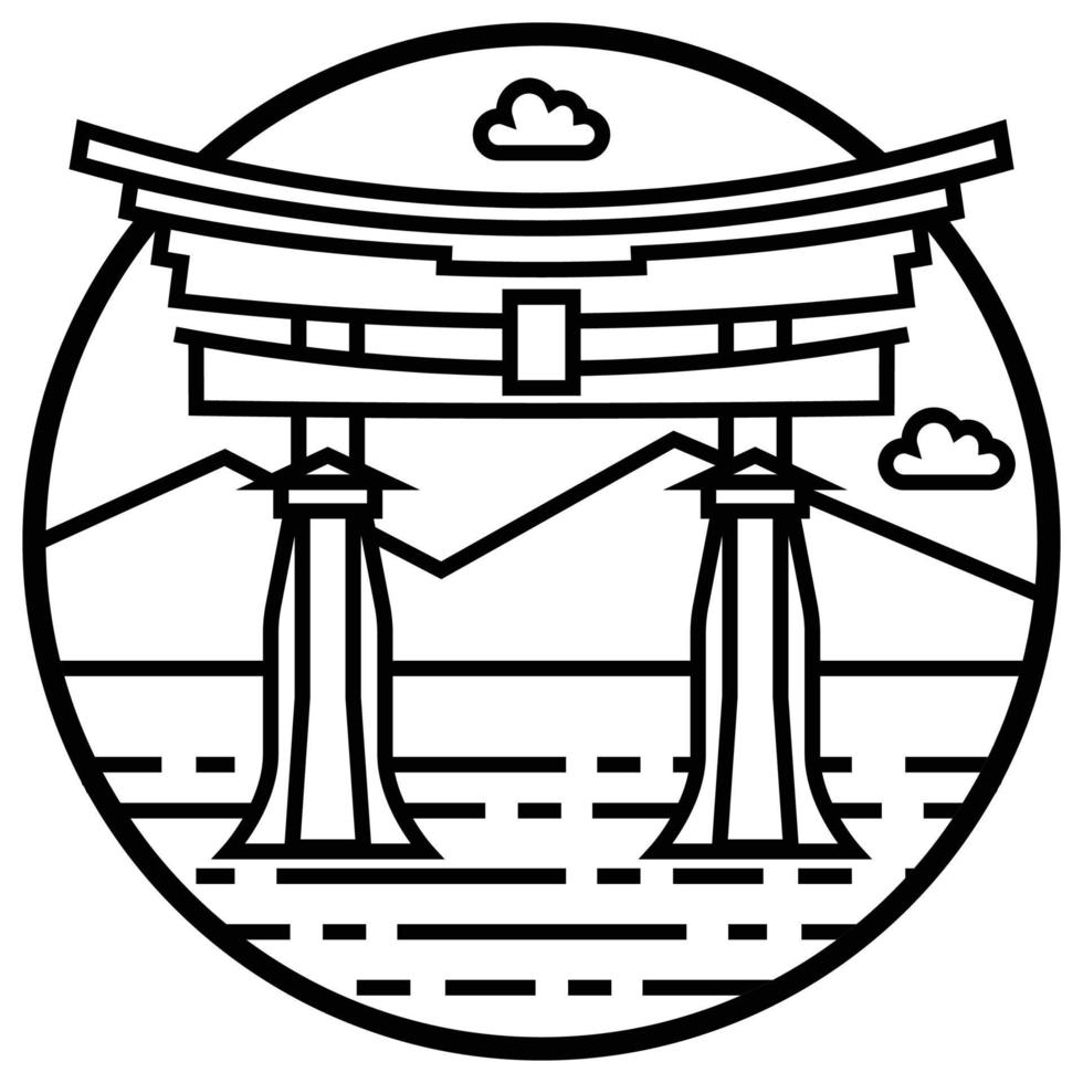 värld känd byggnad - japansk Port vektor
