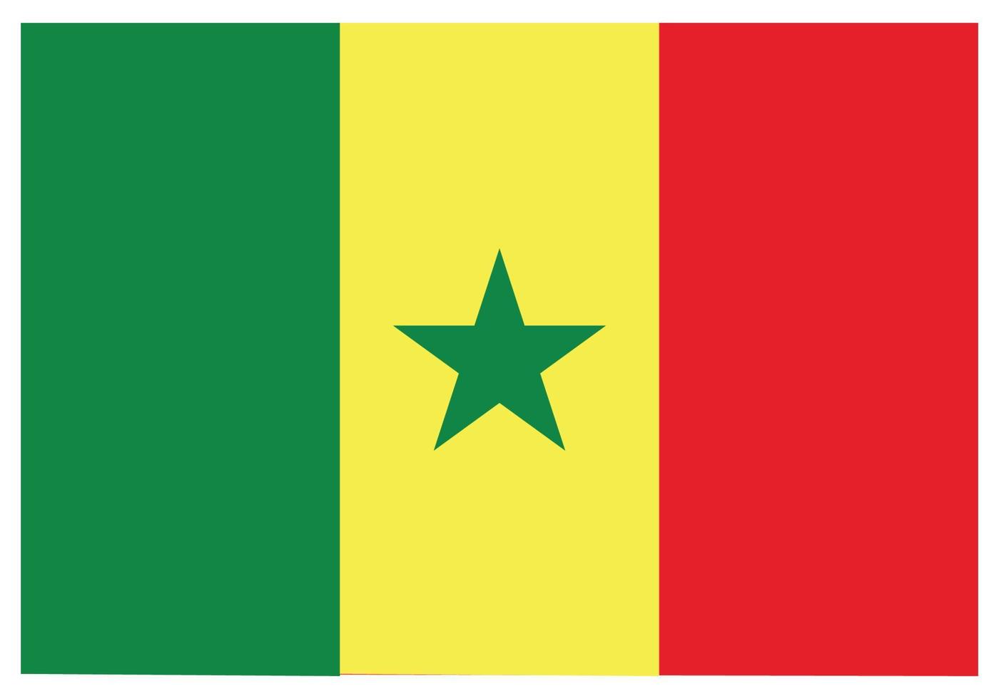 Nationalflagge Senegals - flaches Farbsymbol. vektor