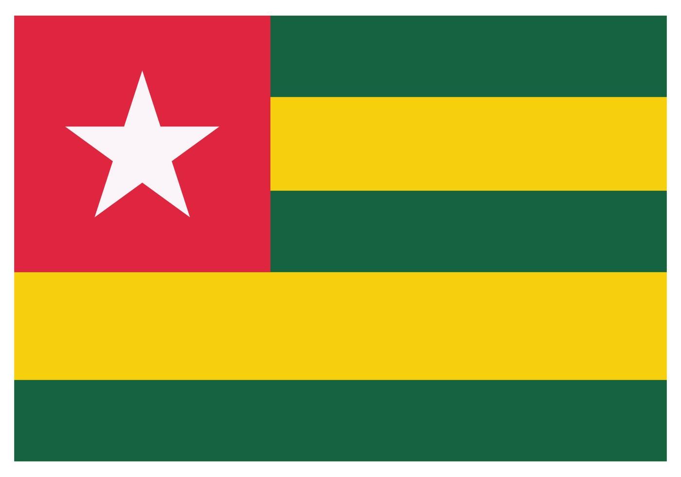 nationell flagga av Togo - platt Färg ikon. vektor