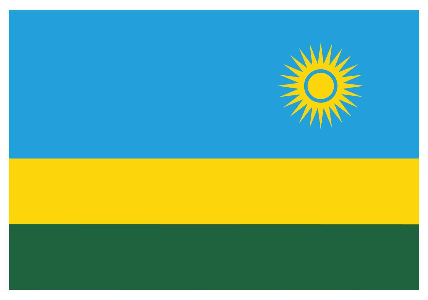 nationell flagga av rwanda - platt Färg ikon. vektor