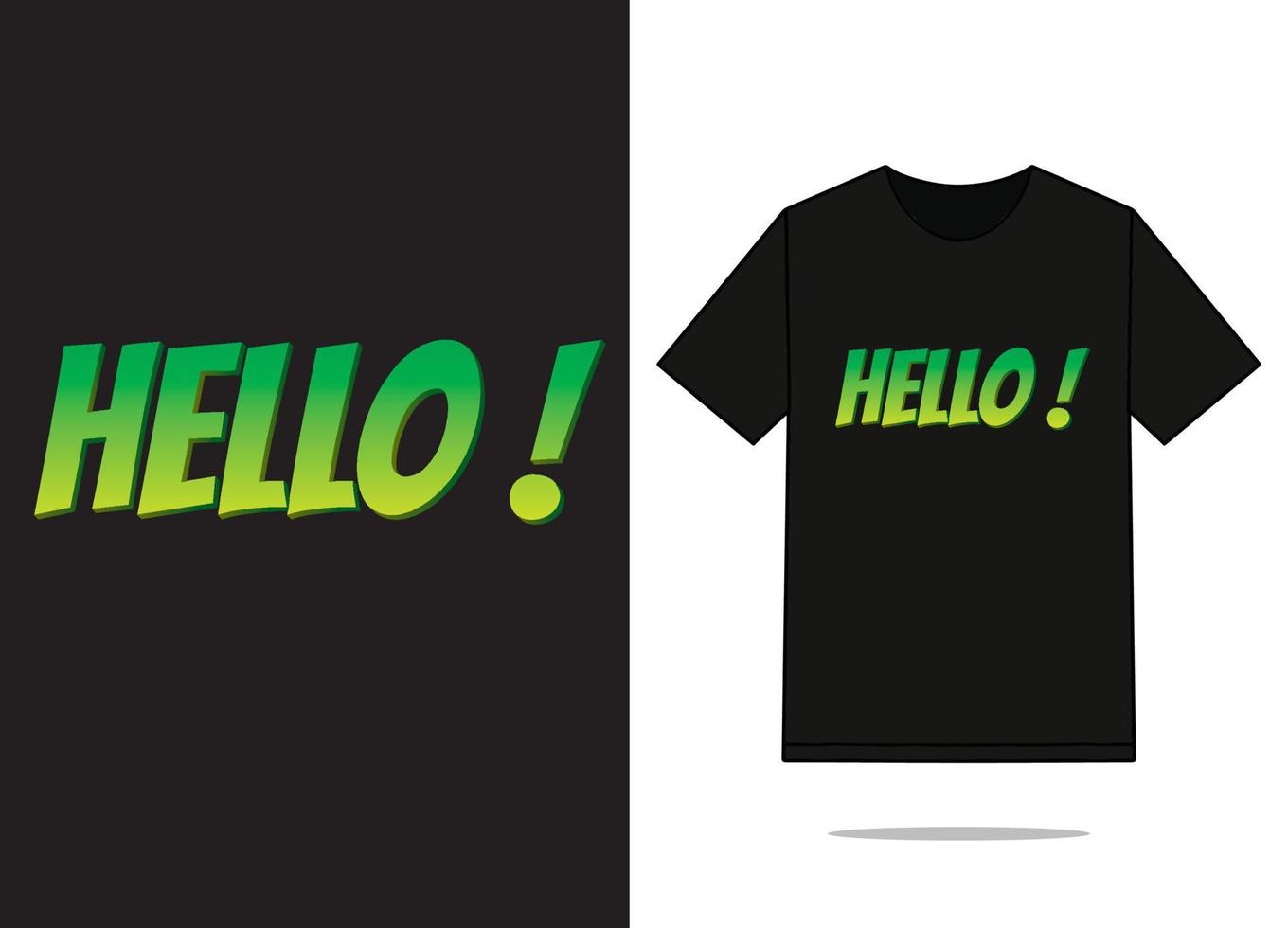 T-Shirt-Design Hallo vektor