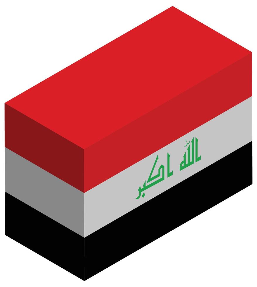 nationell flagga av irak - isometrisk 3d tolkning. vektor