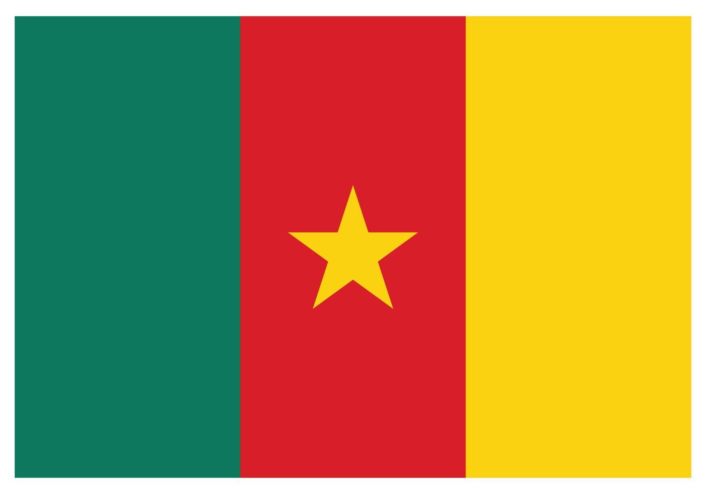 nationell flagga av cameroon - platt Färg ikon. vektor