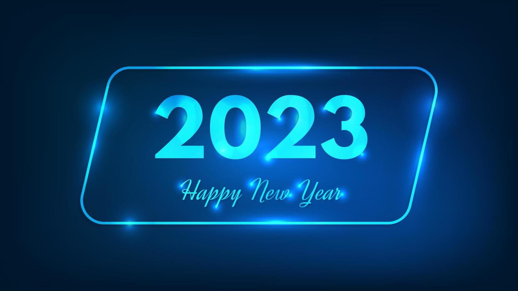 2023 Frohes neues Jahr Neonhintergrund vektor