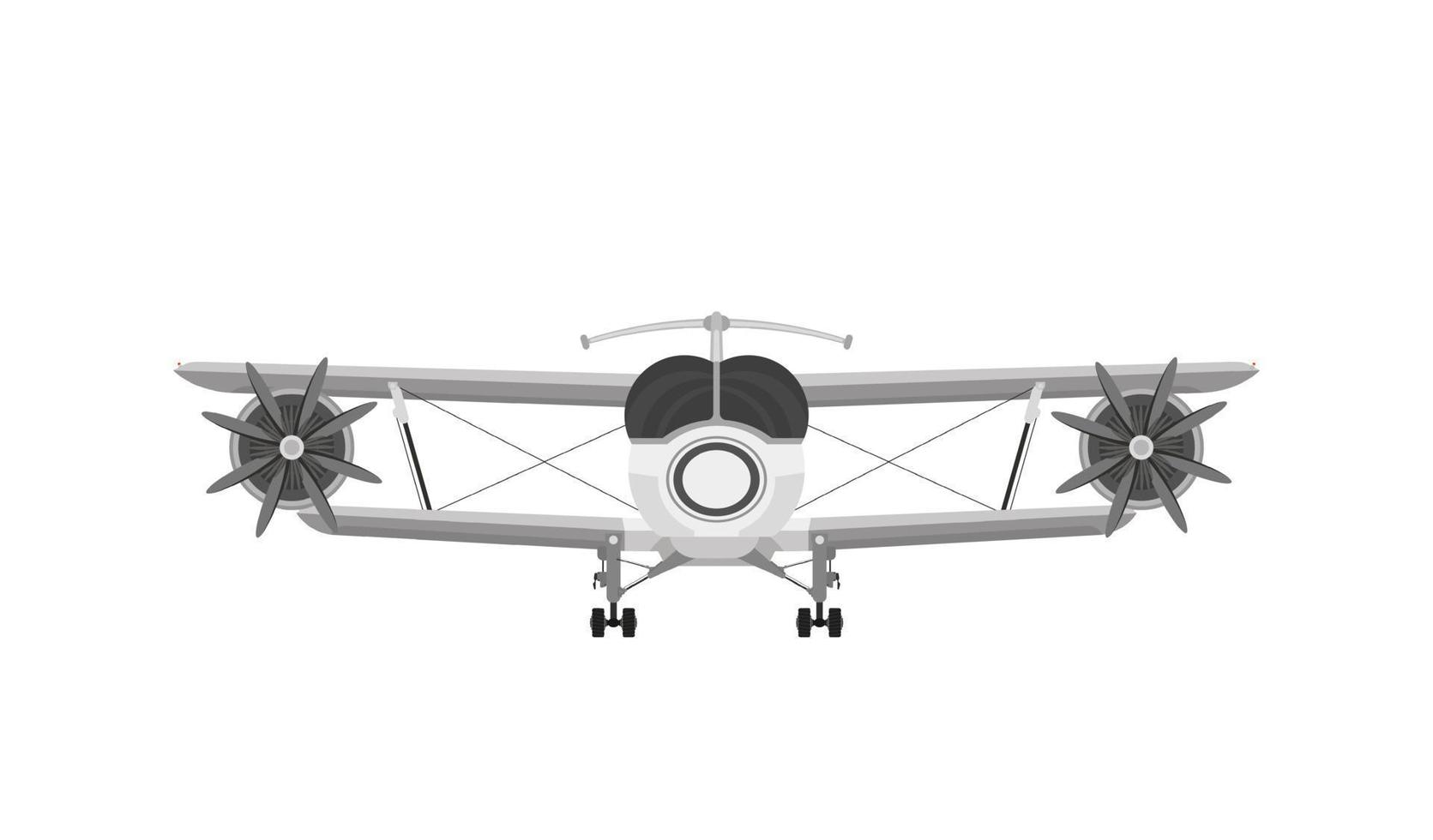 biplan årgång flygplan plan gammal retro propeller illustration isolerat flygplan vektor