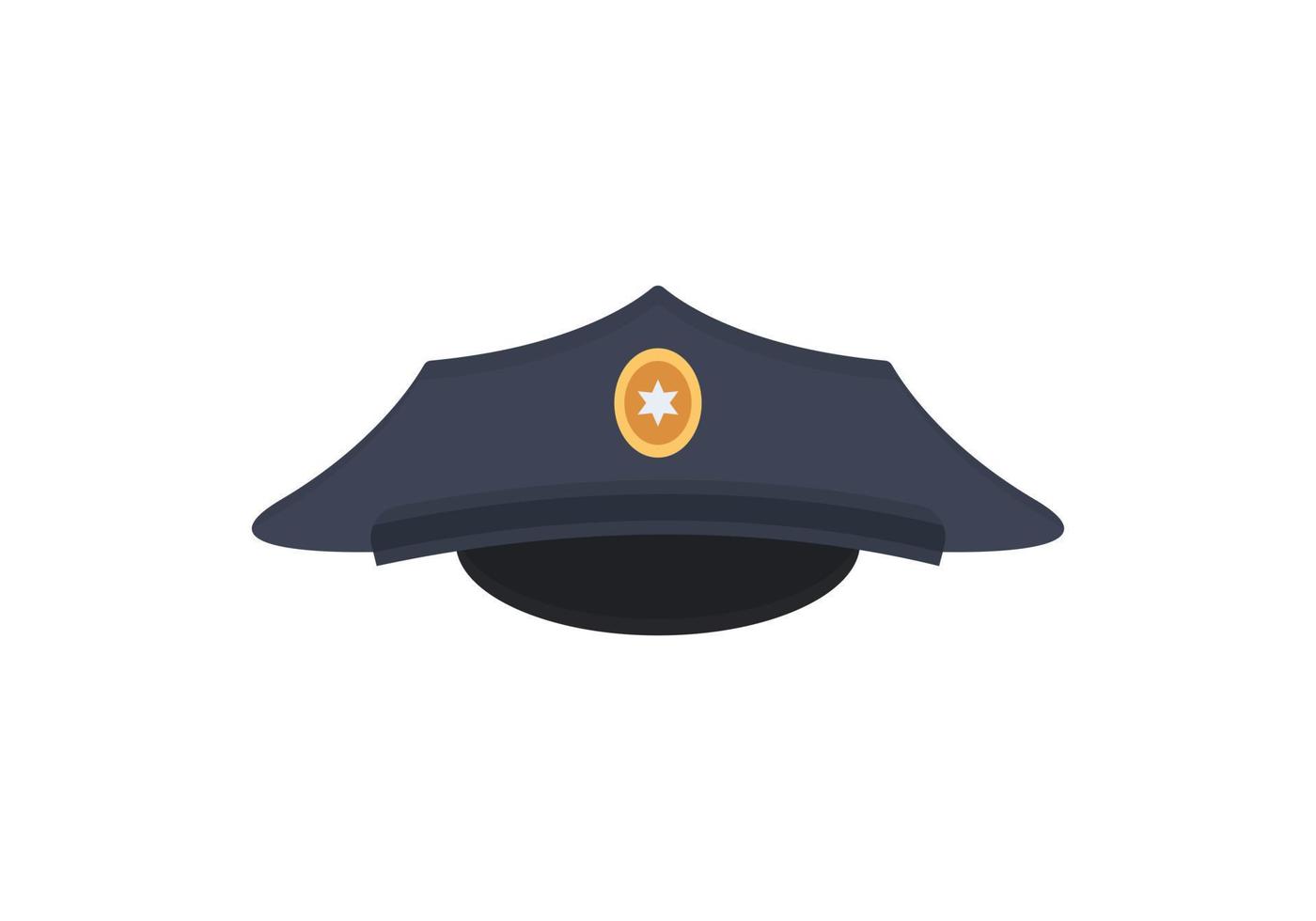 Polizei Schirmmütze mit Kokarde-Vektor-Illustration isoliert auf weißem Hintergrund vektor