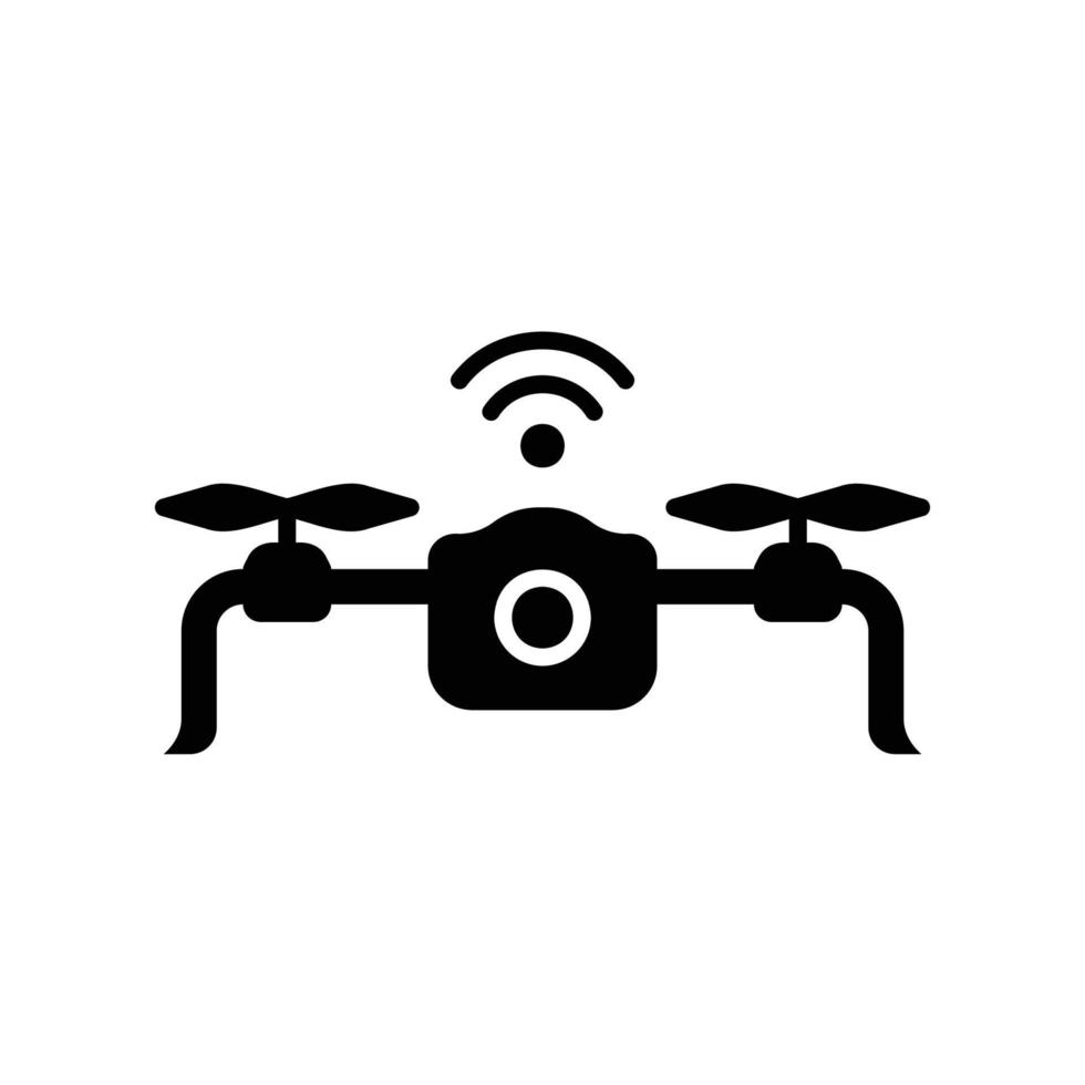 intelligentes Drohnensymbol zum Fliegen und Aufnehmen von Luftbildern und -videos vektor