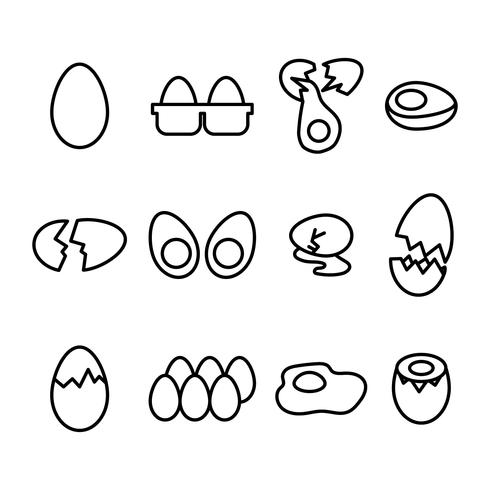 Beschriebene Eier Icons vektor