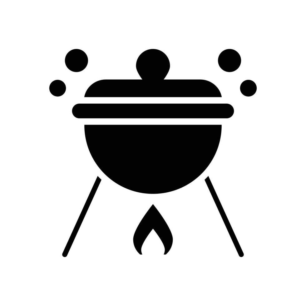 grill vektor fast ikon med bakgrund stil illustration. camping och utomhus- symbol eps 10 fil