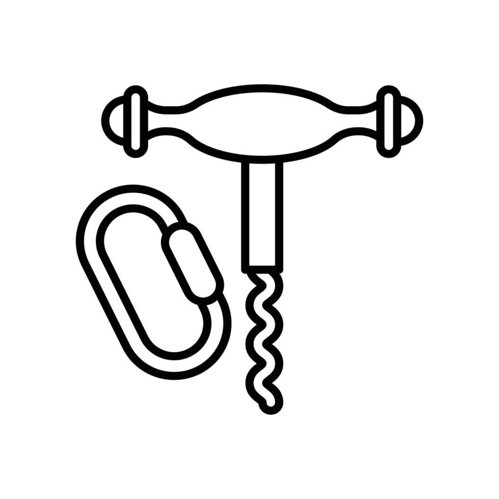 Korkenzieher-Vektor-Umrisssymbol mit Hintergrund-Stil-Illustration. Camping- und Outdoor-Symbol eps 10-Datei vektor