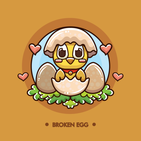 Free Broken Egg mit geschlüpften Chick Vector