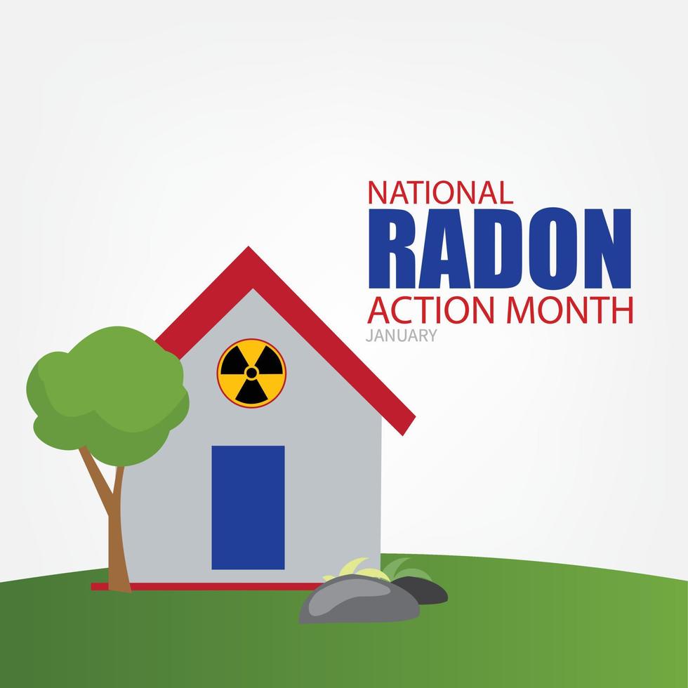 vektorillustration des nationalen radon-aktionsmonats. schlichtes und elegantes Design vektor