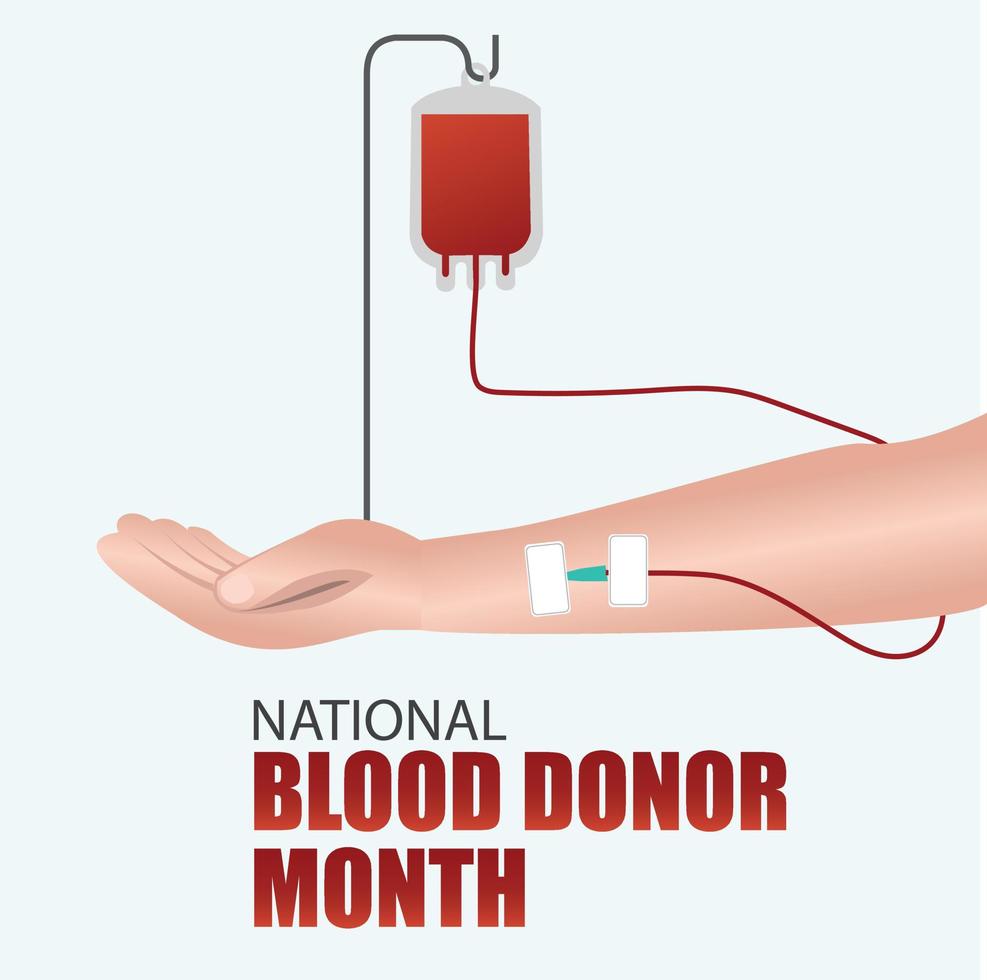 vektor illustration av nationell blod givare månad. enkel och elegant design
