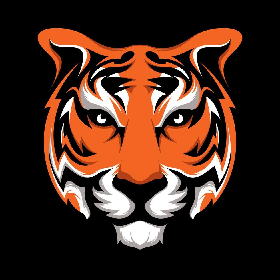 ruhig blick tigerkopf illustration logo vektor design