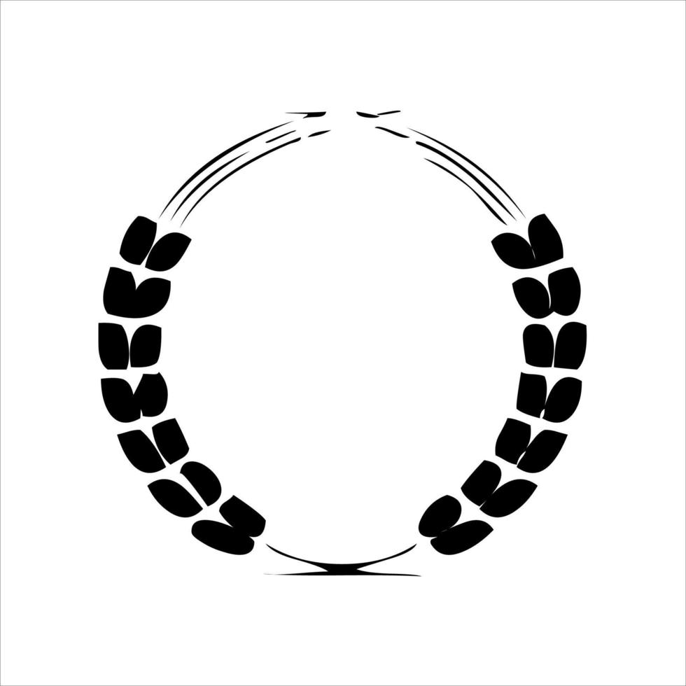 kreisförmiges Reislogo isoliert auf weißem Hintergrund. Logos und Symbole von Reisfirmen mit einzigartigen und verschiedenen Formen. kreisförmige Reis-Logo-Formen vektor