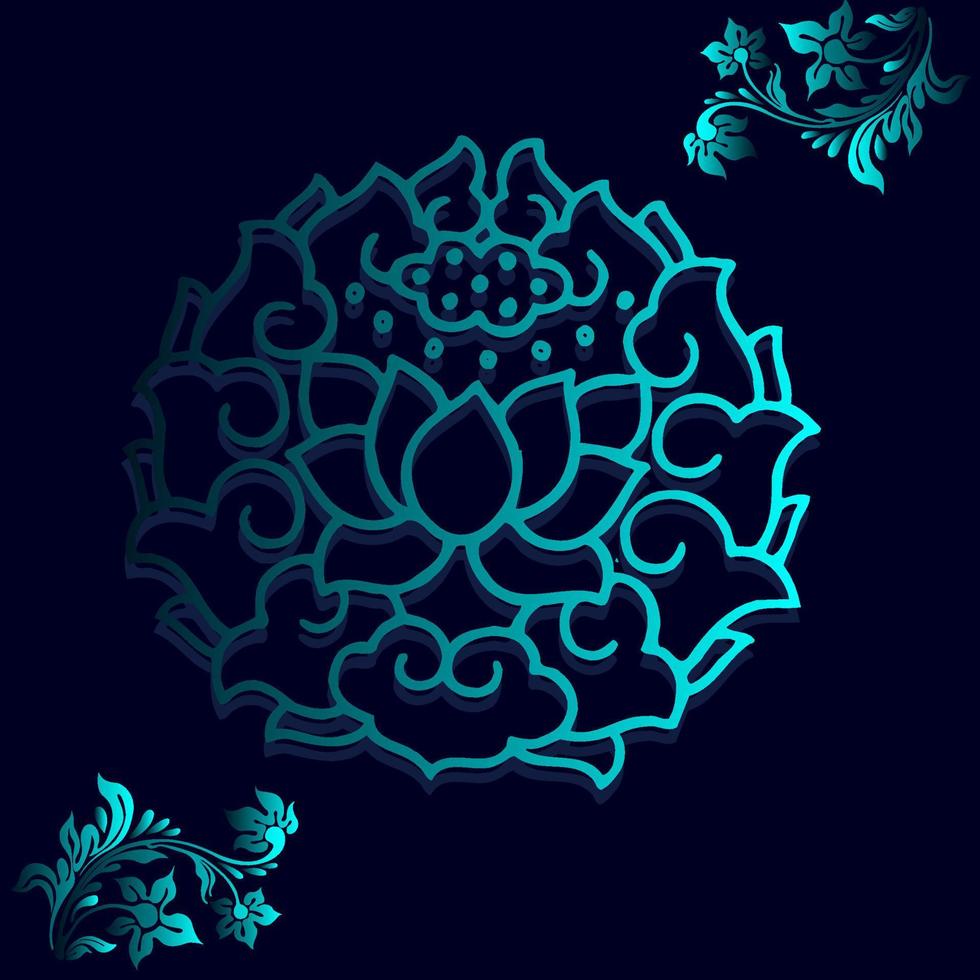 kreisförmiges Muster in Form eines handgezeichneten Mandala-Elements für Henna, Mehndi, Tätowierung, Dekoration, vektor