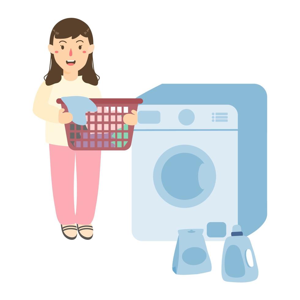 tvätt och tvättning kläder illustration vektor